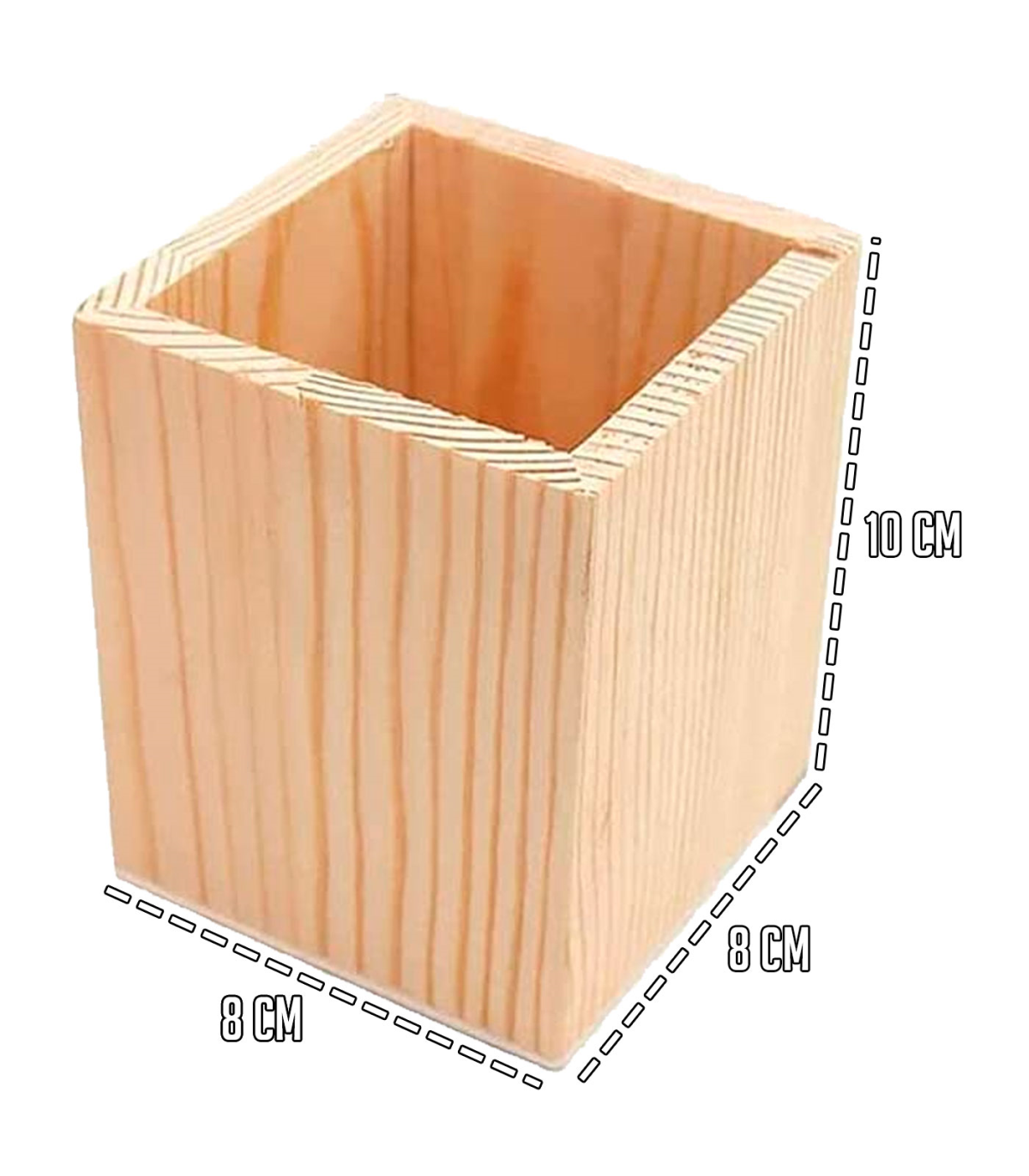 Problema Facultad Disco Portalápices de madera - 100% Madera sin procesar, para pintar, barnizar y  decorar a tu gusto - 10 x 8 x 8 cm