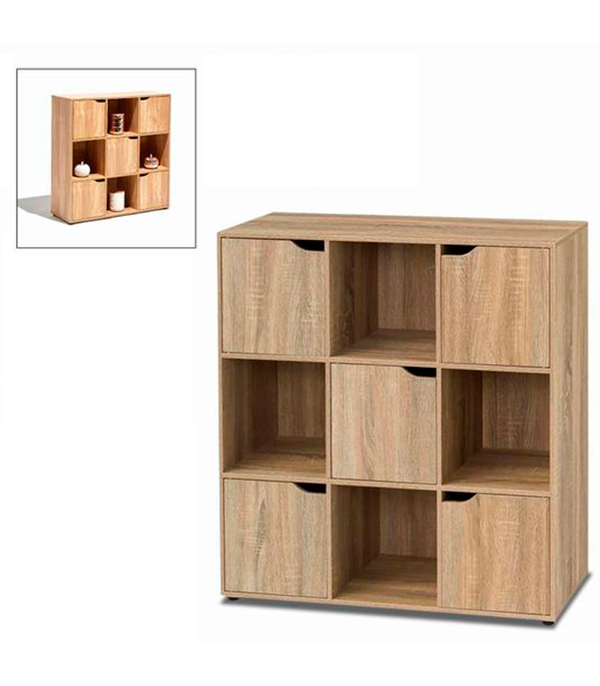 Tradineur - Aparador de madera con 5 puertas y 4 estantes, mueble auxiliar  multifuncional, estantería para salón, dormitorio (Ma