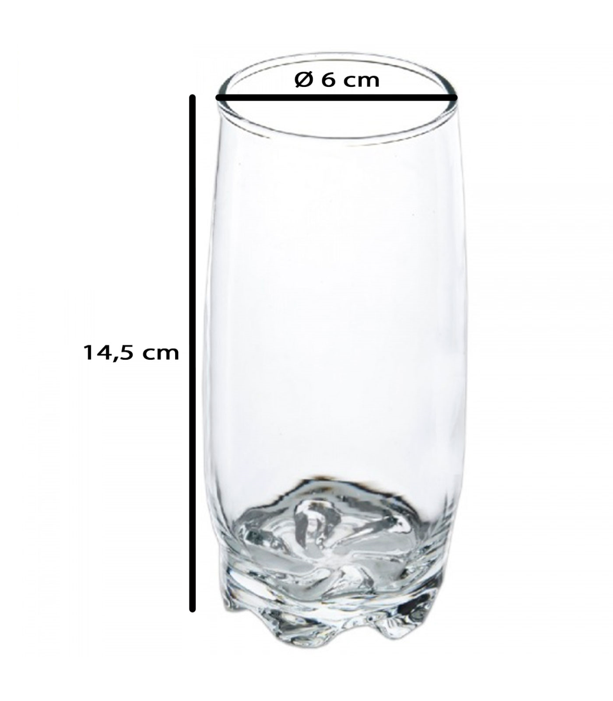 Tradineur - Set de 6 vasos de cristal Adora, base gruesa, resistentes,  aptos para lavavajillas, servir agua, whisky, 8,7 x 7,1