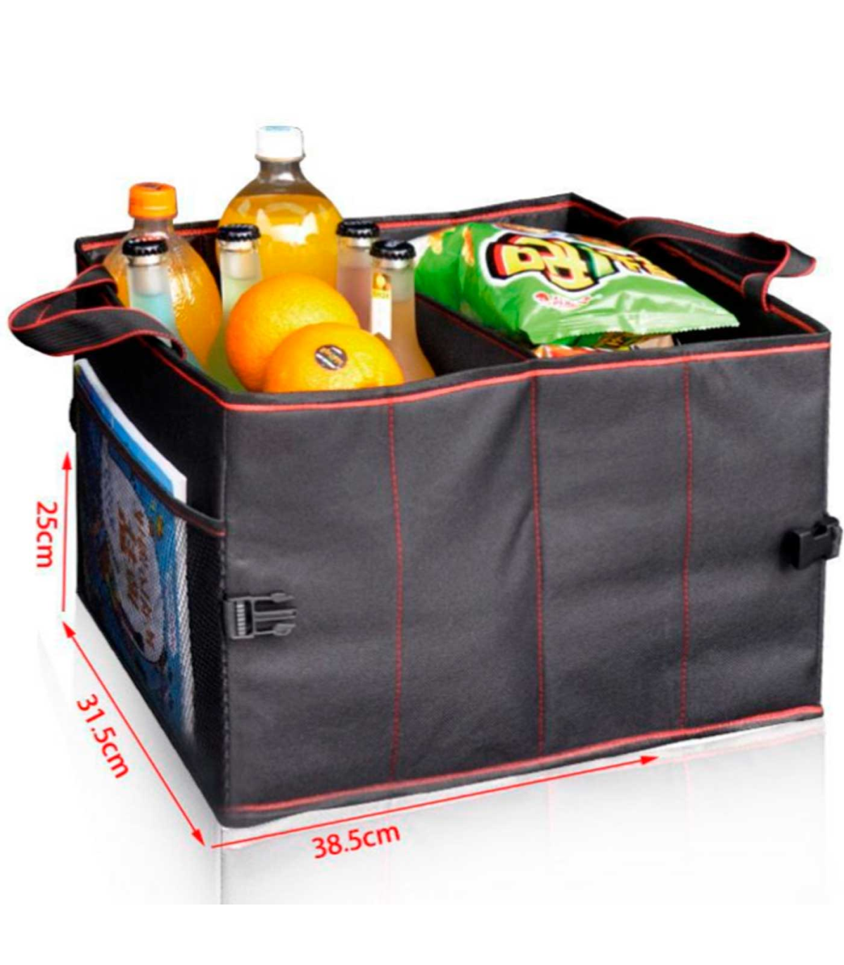 Tradineur - Organizador de maletero de coche, bolsa de almacenamiento  plegable para vehículo, poliéster, incluye asas y bolsillo