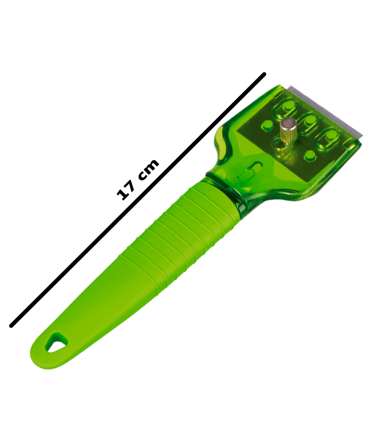 Tradineur - Rascador de vidrio y vitrocerámica, rasqueta placas inducción,  incluye 3 cuchillas, mango de silicona, protector de