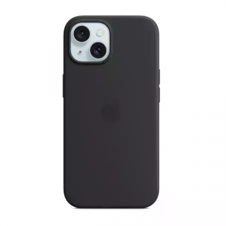 Funda Silicona Apple iPhone 15 Negra con MagSafe Fácil Uso Funda Silicona Apple iPhone 15 Negra con MagSafe Fácil Uso