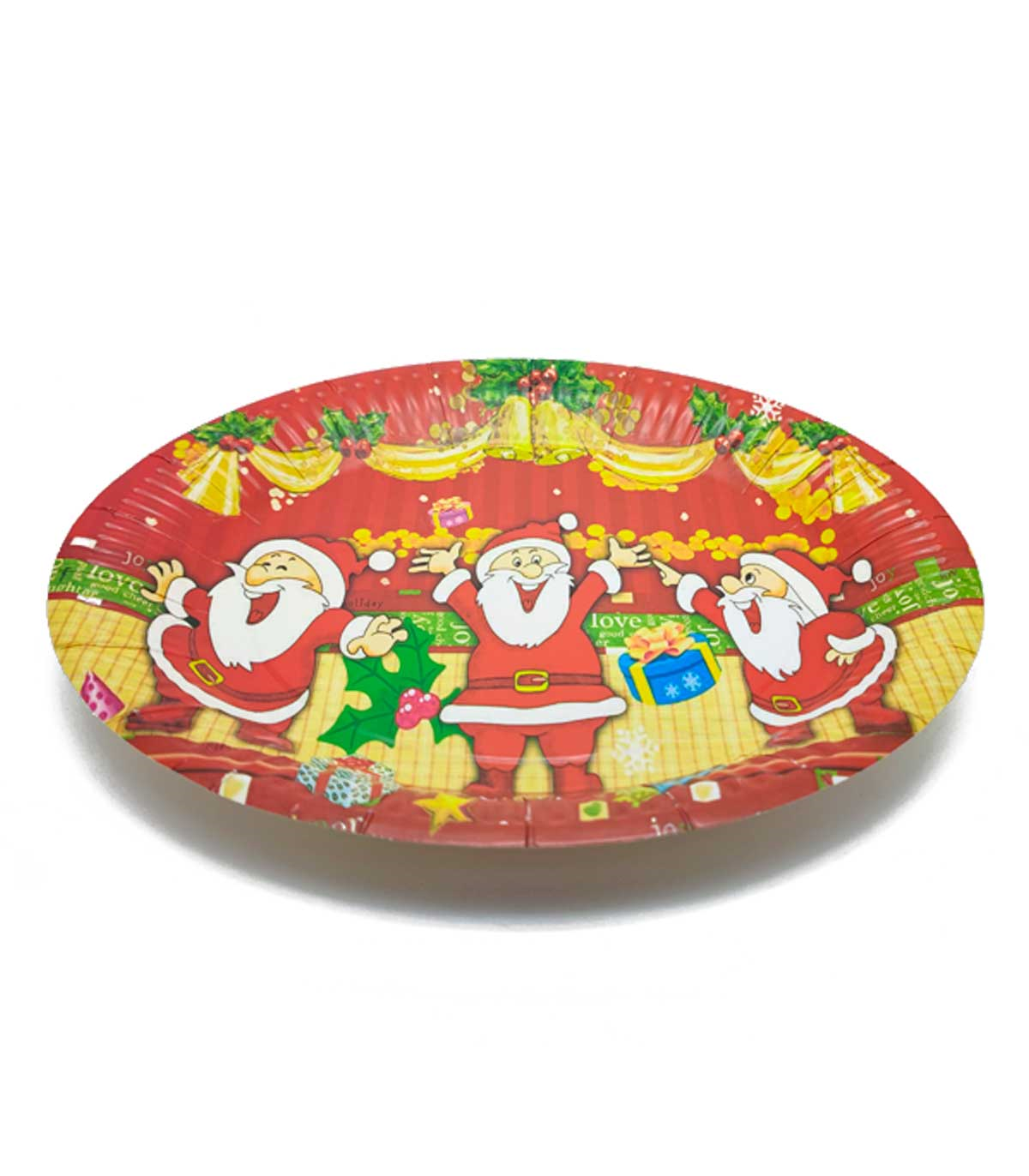Tradineur - Pack de platos de cartón con decoración navideña - 6