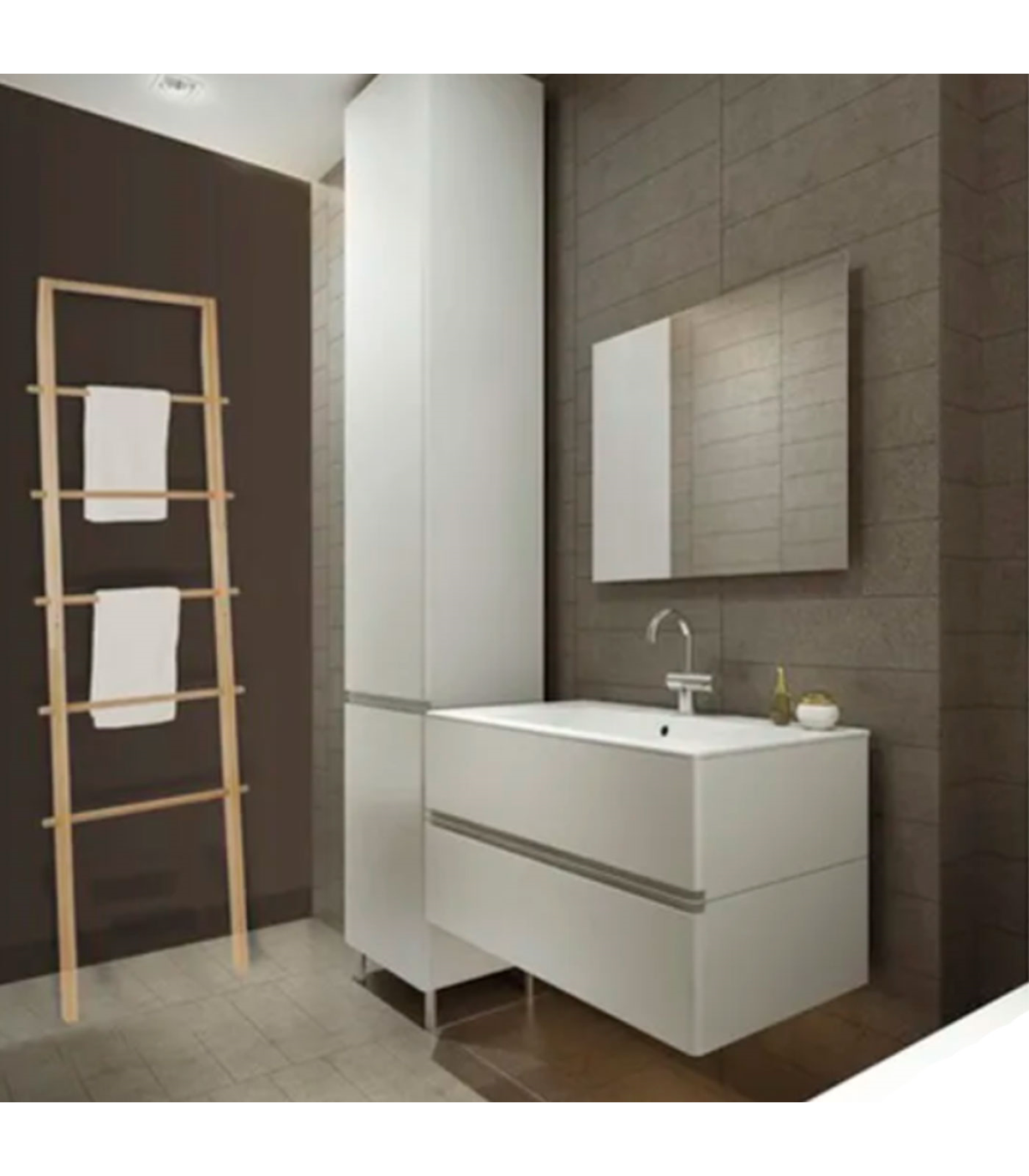 Tradineur - Toallero de pie de bambú, escalera decorativa con 5 peldaños, porta  toallas, soporte para apoyar en la pared, baño