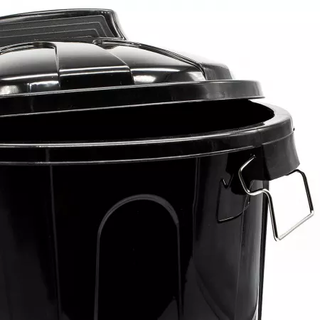 Cubo de Basura 31L Negro PP Resistente con Asas y Cierres Cubo de Basura 31L Negro PP Resistente con Asas y Cierres
