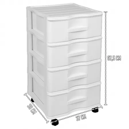 Cajonera Wagon 4 Cajones Blanca Resistente