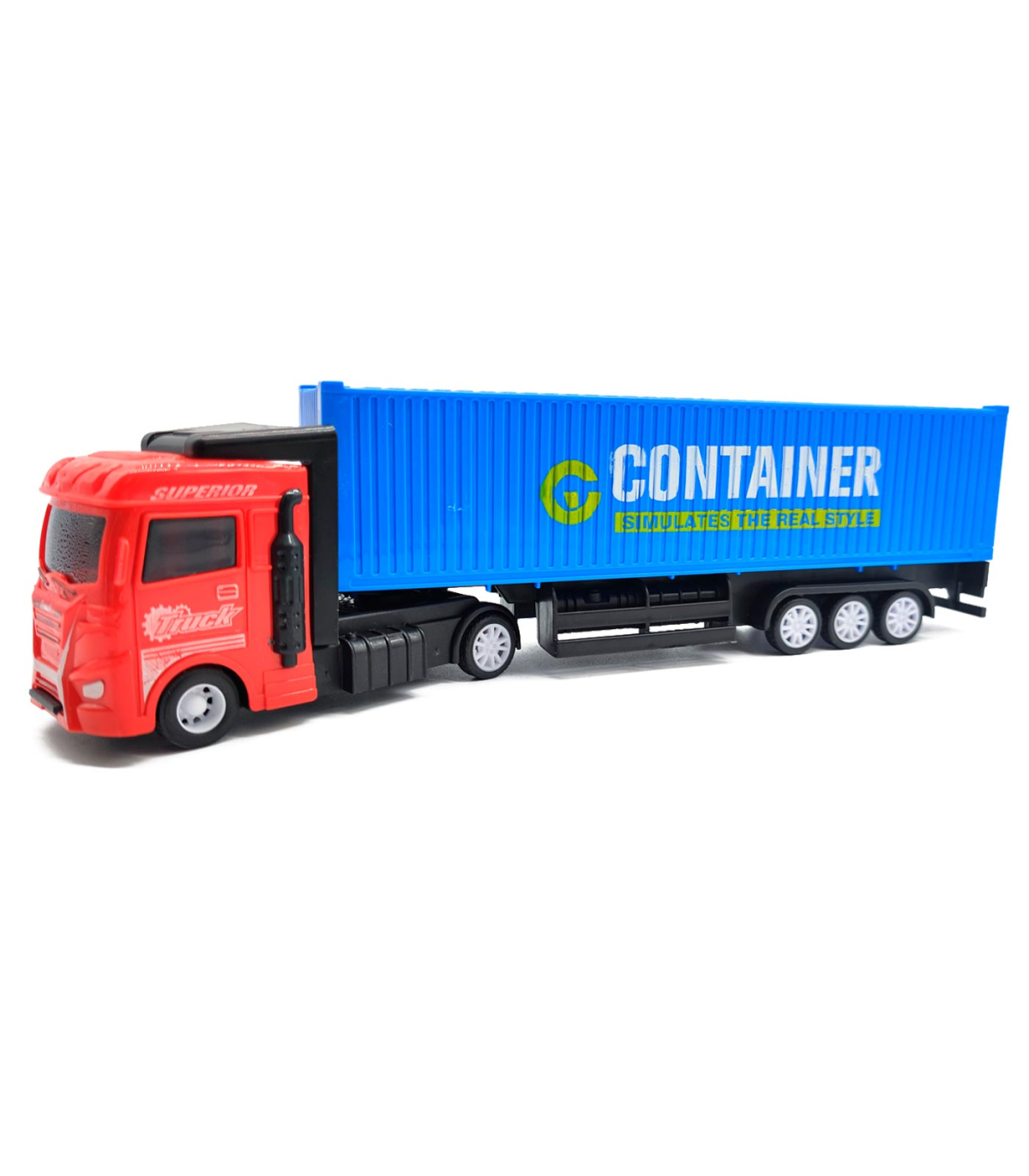 chocar Retocar parilla Tradineur - Camión container de fricción - Fabricado en plástico resistente  - Juego de vehículos de Juguete para niños pequeños