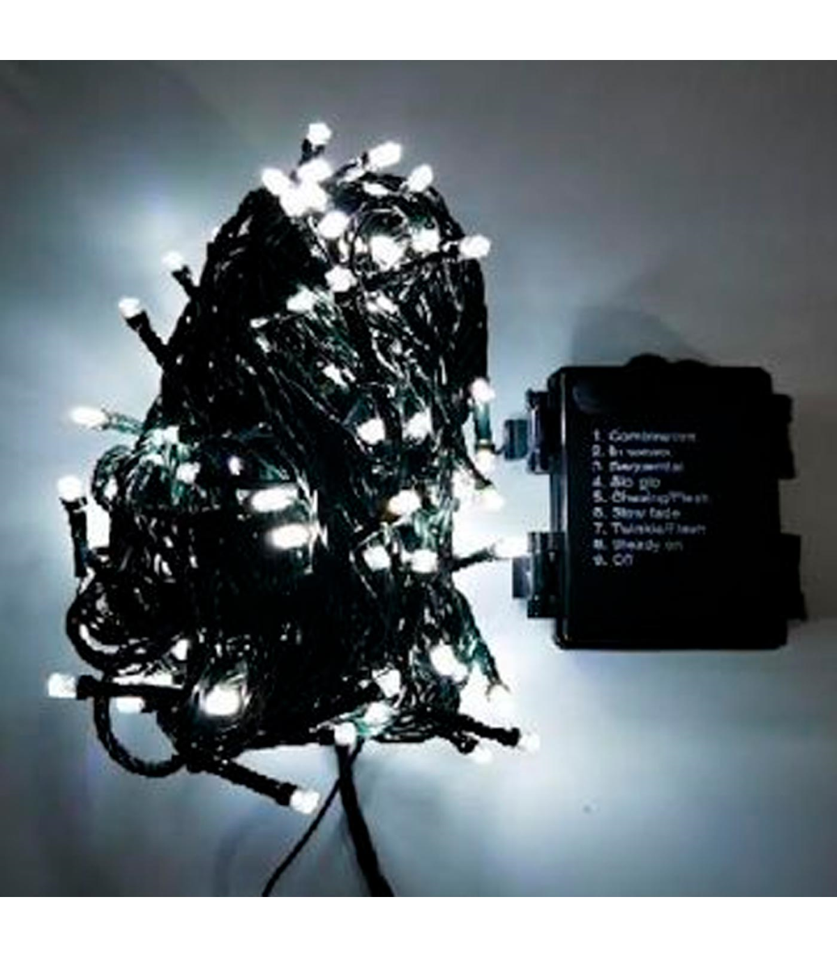 Tradineur - Tira de 100 luces LEDs para decoración a pilas (no