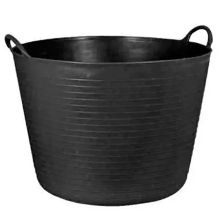 Tradineur - Capazo de plástico 42 litros, 33 x 49 cm, negro. Cesto, cubo flexible, contenedor multifuncional, establo, jardín, a Tradineur - Capazo de plástico 42 litros, 33 x 49 cm, negro. Cesto, cubo flexible, contenedor multifuncional, establo, jardín, a