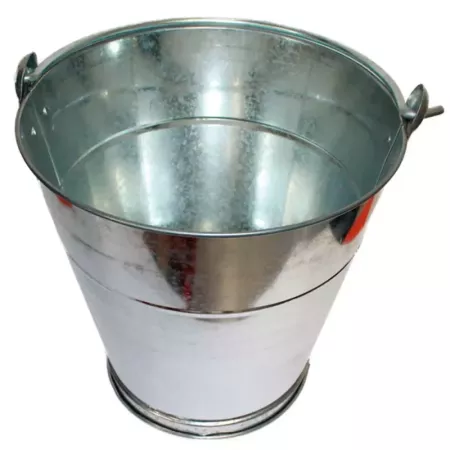 Tradineur - Cubo de metal galvanizado con asa 16 litros, cubo zincado multiuso 30,5 x 31 cm, limpieza, jardinería, maceta de jar