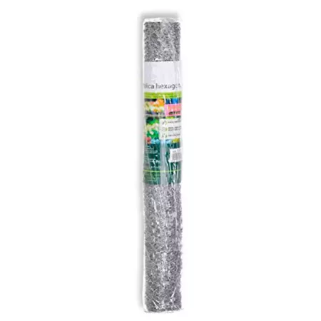 Tradineur - Valla, malla metálica galvanizada hexagonal gris, 0,5 x 3 m, cierre de alambre en rollo, mallado 40 x 40 mm, ideal p