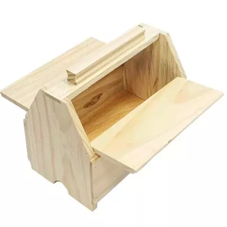 Caja de madera limpia calzado 20.7 x 24.5 x 14.9 cm, recipiente madera para utensilios de limpiar zapatos con asa y tapas a los