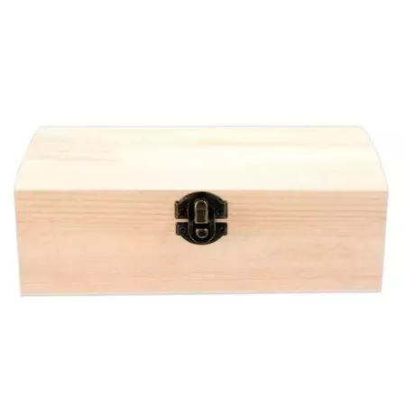 Caja de madera tipo baúl 19,5x8x7 cm para joyas y llaves Caja de madera tipo baúl 19,5x8x7 cm para joyas y llaves