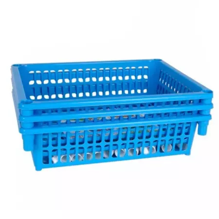 Carro verdulero Modelo PLFT azul con ruedas 3 cestas 62 x 40 x 29 cm . Carrito portaobjetos estantes multiusos para organizar lo