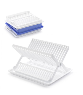 Tradineur - Escurreplatos de plástico rectangular con bandeja
