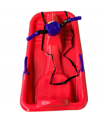 Tradineur - Trineo de nieve para niños, plástico, tabla de descenso  infantil con cuerda, deportes de invierno, aire libre, rojo
