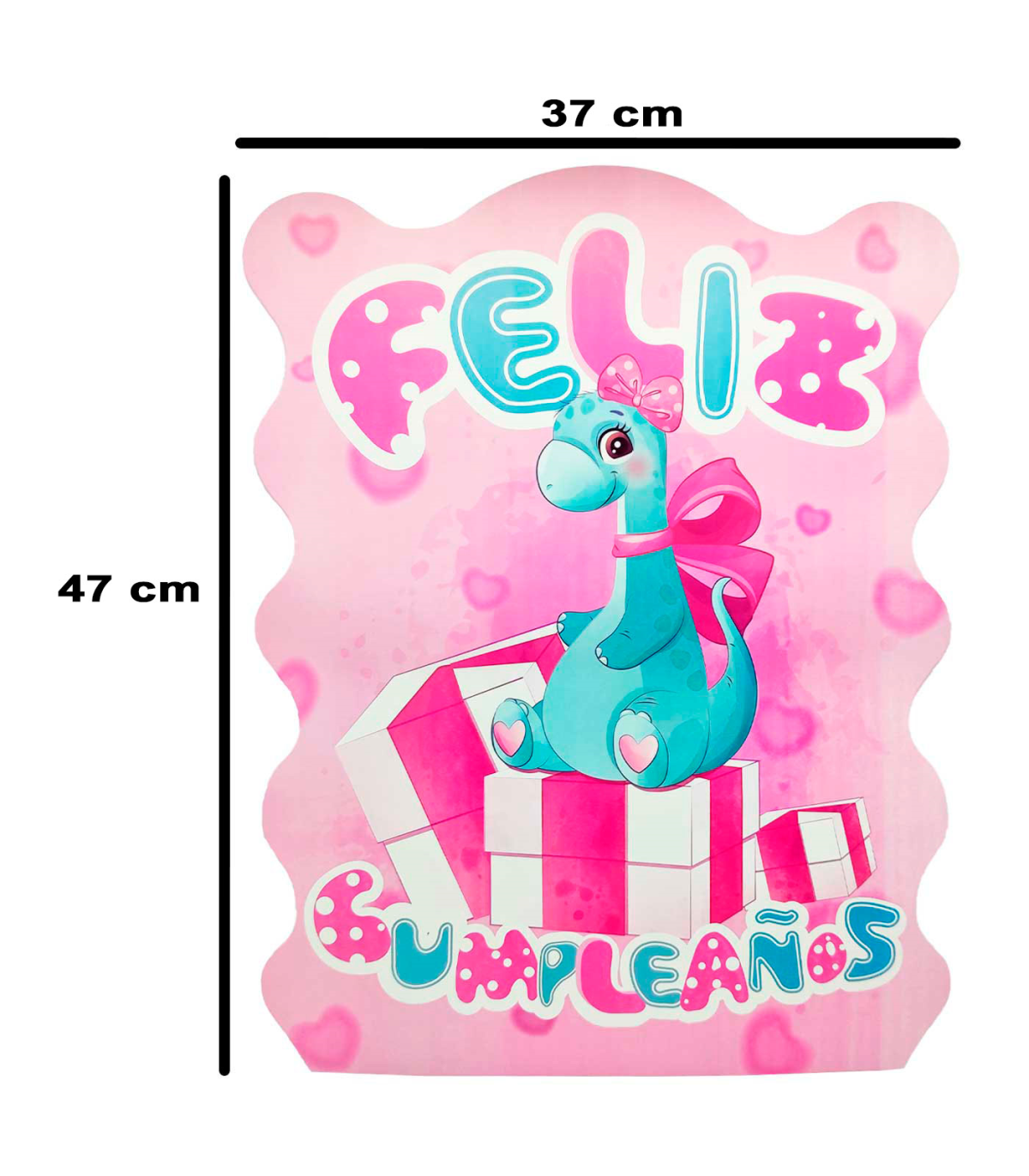 Tradineur - Piñata de dinosaurio rosa, feliz cumpleaños, cartón