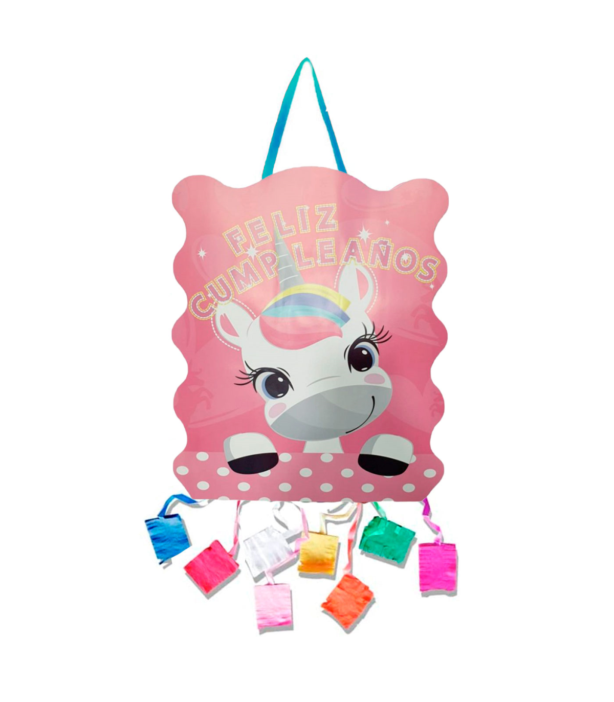 Tradineur - Piñata de unicornio, feliz cumpleaños, cartón, rellenar con  golosinas, chuches, decoración infantil para fiestas, ni