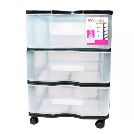 Cajonera Wagon 3 cajones Negro con Ruedas 51.5 x 36.5 x 38 cm. Contenedor de plástico para folios especial para oficina u hogar Cajonera Wagon 3 cajones Negro con Ruedas 51.5 x 36.5 x 38 cm. Contenedor de plástico para folios especial para oficina u hogar