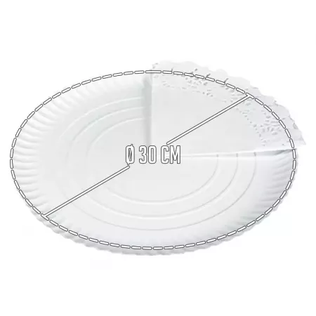 Bandeja Redonda Cartón 30 cm Reciclable para Canapés Bandeja Redonda Cartón 30 cm Reciclable para Canapés