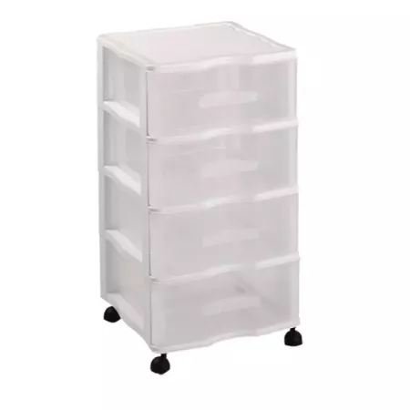 Cajonera Blanca 4 Cajones con Ruedas para Oficina y Hogar Cajonera Blanca 4 Cajones con Ruedas para Oficina y Hogar