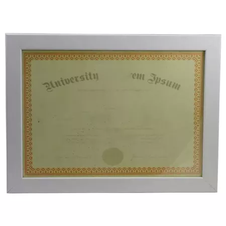 Marco de madera blanco para diploma A4 de 21 x 29,7 cm, marco para fotos, documentos, certificados, premios para colgar en la pa