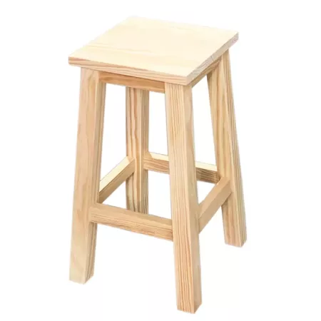 Reggo - Taburete de madera clásico, asiento cuadrado de 25,2 x 25,2 cm, banqueta con reposapiés, bar, cocina, 47 x 27 x 27 cm