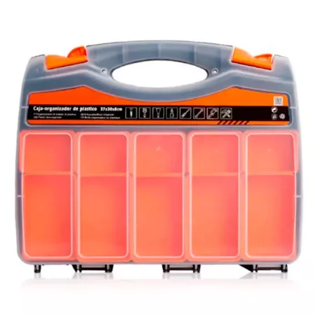 Caja Organizadora Plástico 37x30x8 cm con 2 Compartimentos