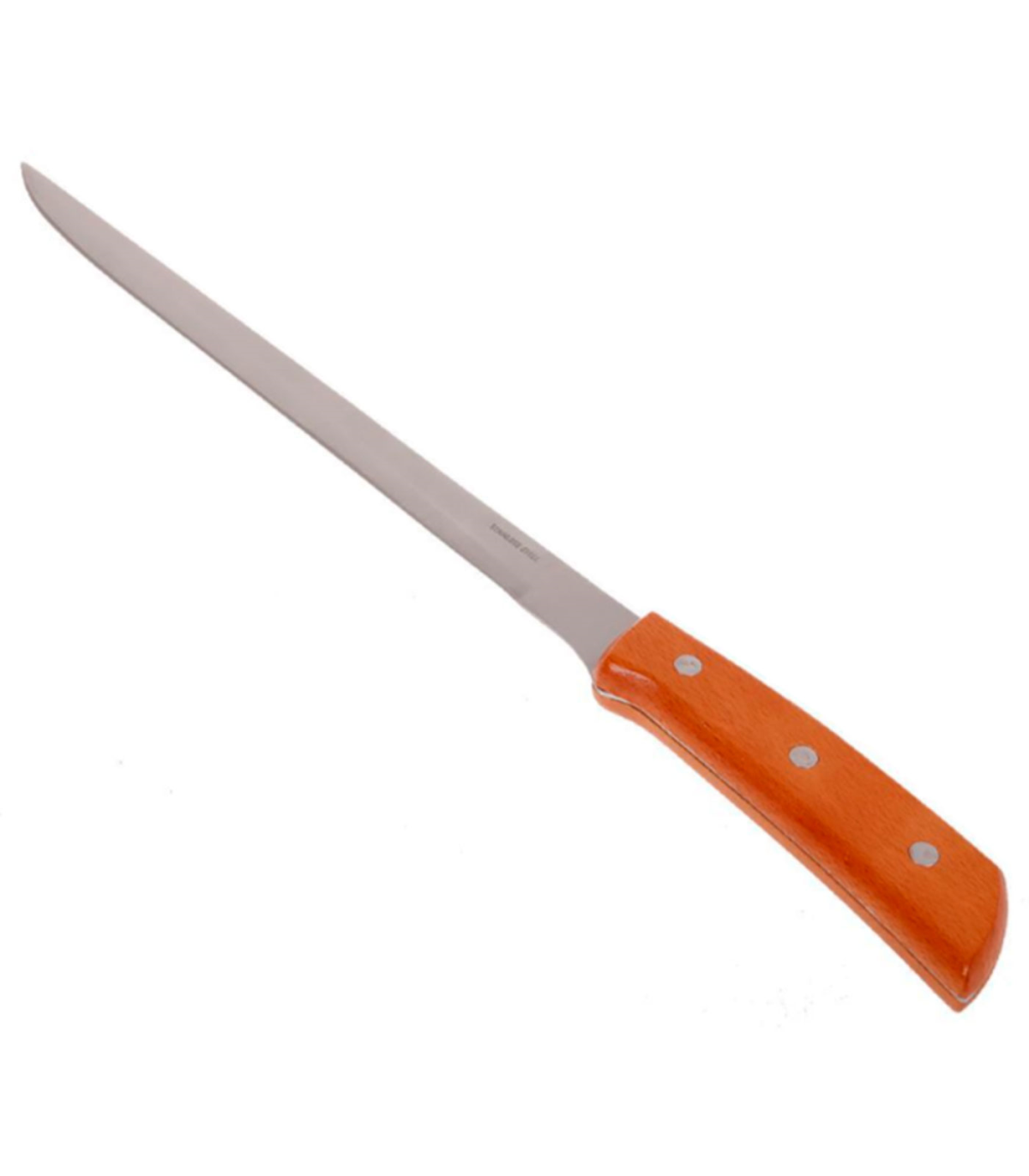 Tradineur - Cuchillo jamonero con hoja de acero inoxidable y mango de  madera, cuchillo cortado de jamón, corte preciso, profesio