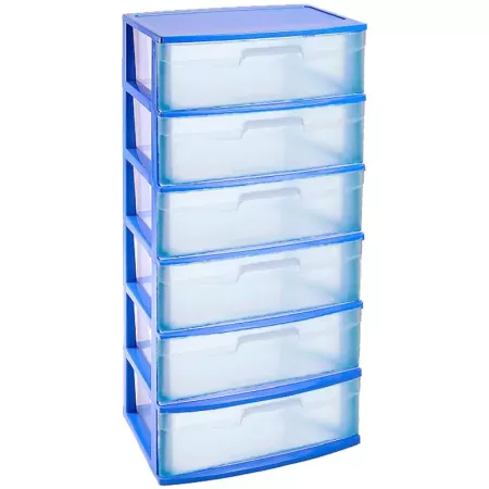 Tradineur - Cajonera de organización ?Nilo? - Ideal para el hogar o el trabajo - Fabricación en plástico - 6 Cajones Translucido Tradineur - Cajonera de organización ?Nilo? - Ideal para el hogar o el trabajo - Fabricación en plástico - 6 Cajones Translucido