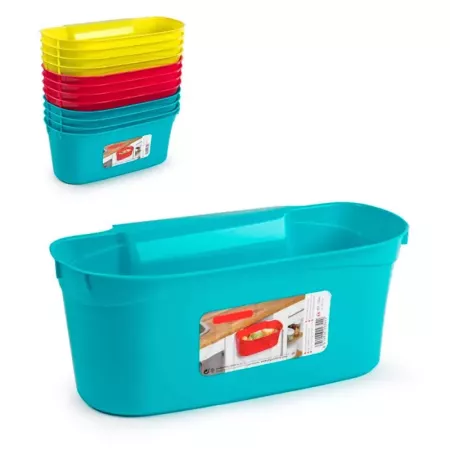 Tradineur - Cesta de plástico de color surtido, recogedora para múltiples usos, de 13 x 30 x 17 cm. Recogedor para distintos uso