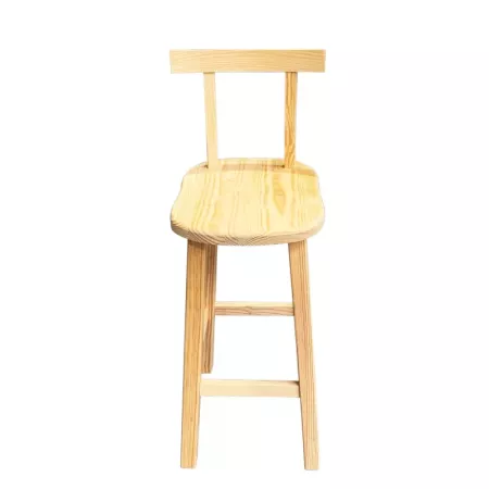 Banqueta Alta de Madera con Respaldo y Apoyapiés 95 cm Banqueta Alta de Madera con Respaldo y Apoyapiés 95 cm