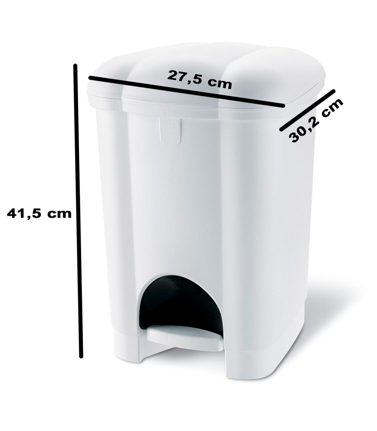 Tradineur - Papelera de plástico con tapa basculante, cubo de basura ligero  y resistente, baño, cocina, oficina, hogar, fabricad