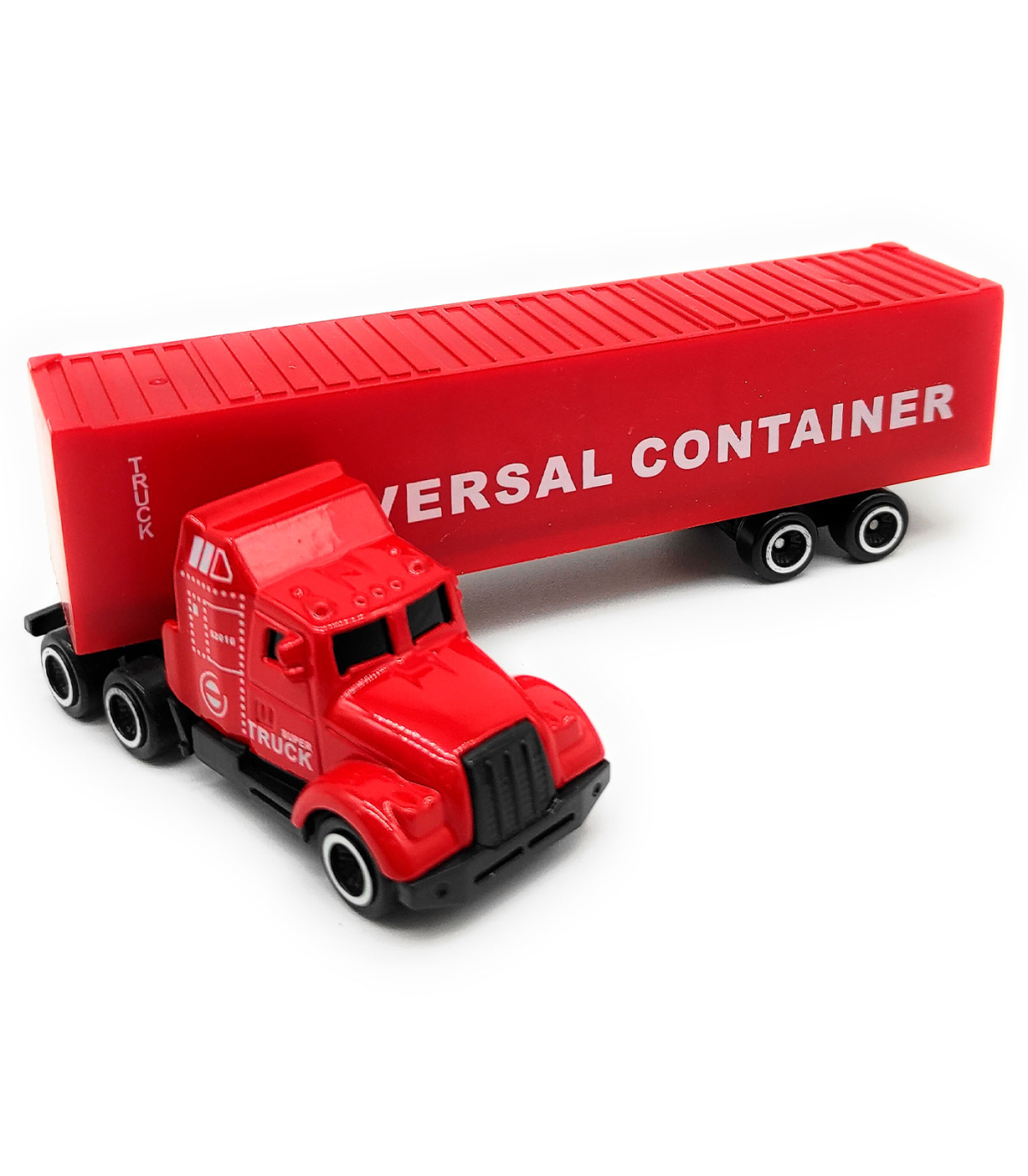 Tradineur - Camión container de juguete, vehículo a escala de metal y  plástico para niños, coleccionar, interacción, 19,5 cm, co
