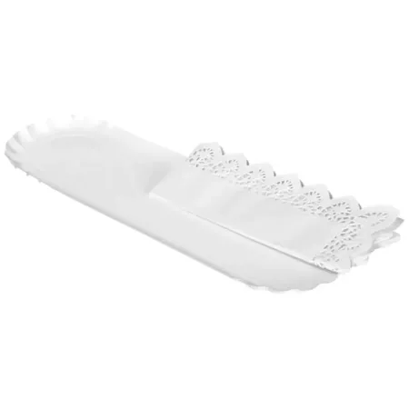 Tradienur - Pack de 12 bandejas y blondas alargadas - Fabricación de cartón que incluyen blondas caladas 100% reciclables - Apto