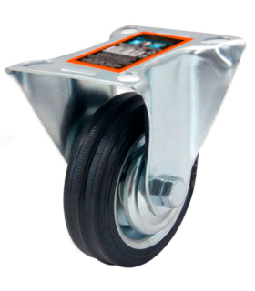 Tradineur - Rueda giratoria con freno para muebles, goma y hierro, incluye  placa de montaje, rueda de transporte para cargas pes