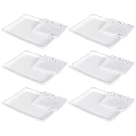 Pack 6 Bandejas Rectangulares Blancas 31x38 cm Reciclables