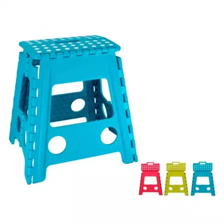 Taburete Plegable PVC con Asa Soporta 150 kg Colores Surtidos Taburete Plegable PVC con Asa Soporta 150 kg Colores Surtidos