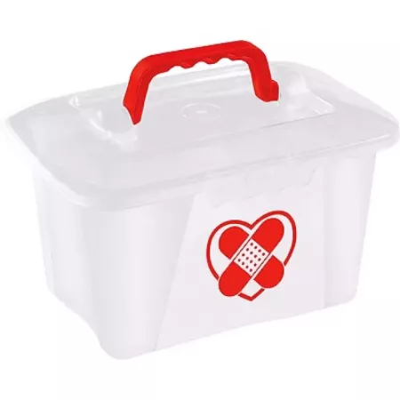 Caja botiquín de plástico pequeña con asa ideal para el hogar 21,5 x 12,5 x 14,5 cm (ancho x alto x profundo) Caja botiquín de plástico pequeña con asa ideal para el hogar 21,5 x 12,5 x 14,5 cm (ancho x alto x profundo)