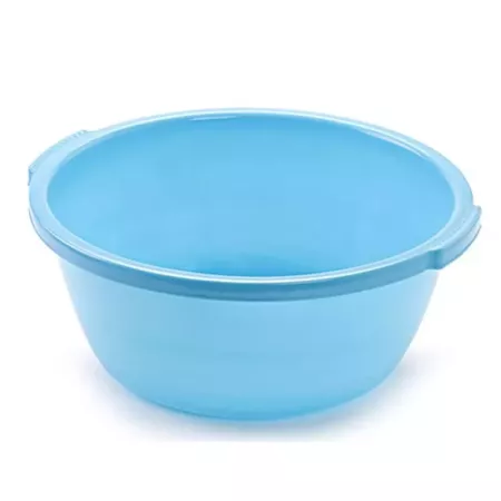 Barreño con asas redondo de plástico, cubo multiusos, recipiente, limpieza, ligero y resistente, labores del hogar, 10 litros, 3
