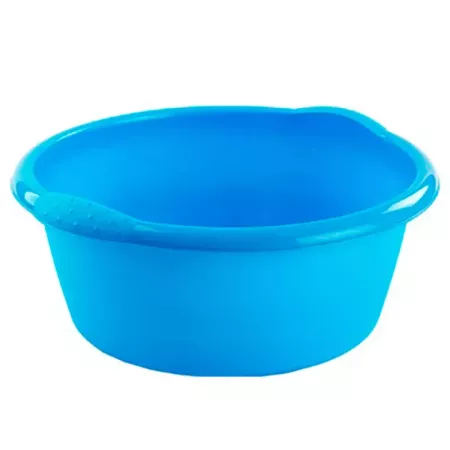Barreño con asas redondo de plástico, cubo multiusos, recipiente, limpieza, ligero y resistente, labores del hogar, 10 litros, 3