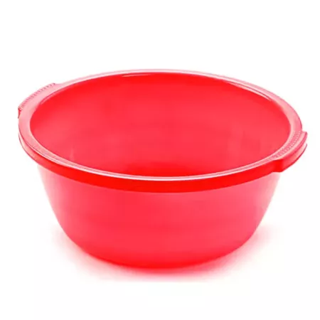 Barreño con asas redondo de plástico, cubo multiusos, recipiente, limpieza, ligero y resistente, labores del hogar, 10 litros, 3