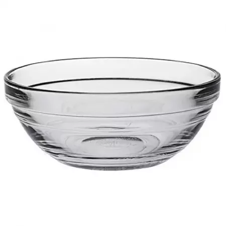 Cuenco de vidrio redondo 20x8 cm: resistente y multiusos Cuenco de vidrio redondo 20x8 cm: resistente y multiusos