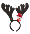 Tradineur - Diadema de reno navideña, cinta, aro, tocado para el cabello, pelo, gorro, sombrero de fiesta, niños y adultos, Navidad (Marrón oscuro, 32 x 30 cm, modelo aleatorio)