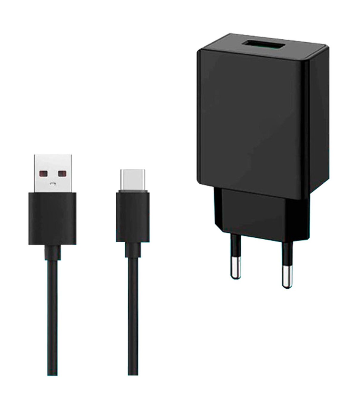 Tradineur - Cargador para móviles 2,4A - Cable USB Tipo-C - Alto  rendimiento / Carga rápida - 1 Puertos USB - Color Negro
