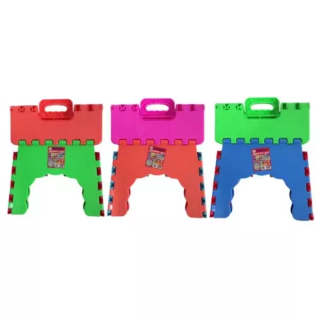 Tradineur - Taburete plegable de plástico para niños/as, ideal para casa, parque o playa. Asiento de plástico infantil con color