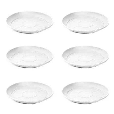 Pack 6 Platos Blancos Resistente para Macetas 50-60 cm