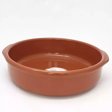 Tradineur - Pack de 6 Cazuelas redondas de barro - Aptas para vitro y horno - Ideales para guisos y asados caseros ? Ø 26 cm