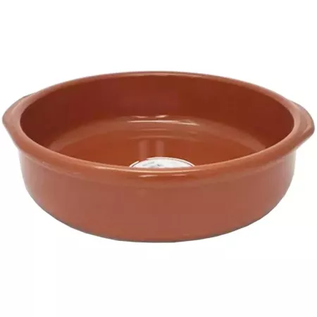 Tradineur - Cazuela redonda de barro - Apta para vitro y horno - Ideal para guisos y asados caseros ? Ø 36 cm