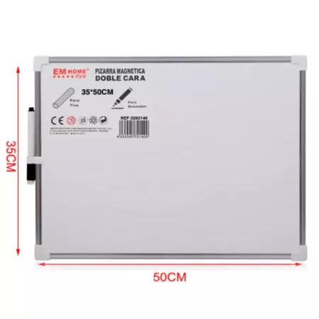 Pizarra Magnética 35x50 cm Doble Cara con Rotulador